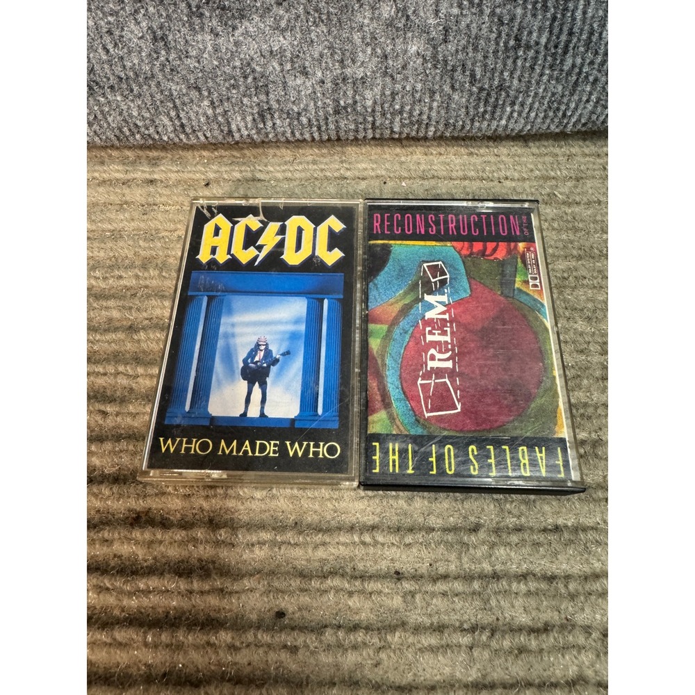 AC/DC Who Made Who & R.E.M. Fables of the Reconstruction Cassette Tape Lot 80s